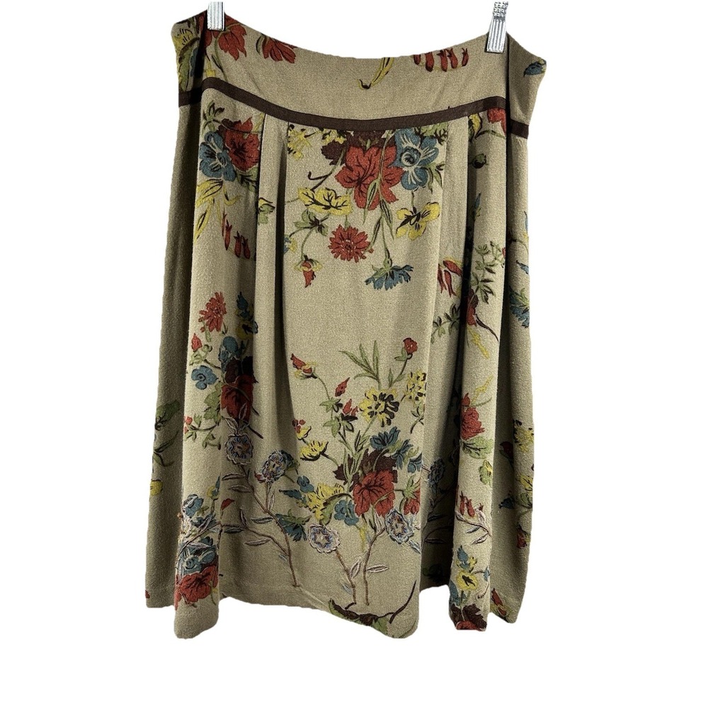 VTG Cabi 639 Maggie Turnberry Skirt Sz 10 Floral Pleated Midi Boho Whimsigoth‎